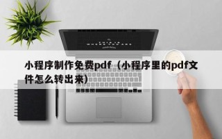 新泰小程序制作免费pdf（小程序里的pdf文件怎么转出来）